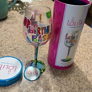 Lolita birthday bash wine glass